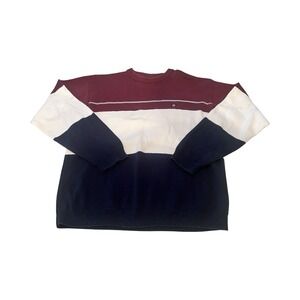 VTG Chaps Ralph Lauren Striped Sweater Men L Striped Knit Crest Preppy Old Money